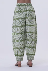 Green Color Cotton Block Printed Pant image 3