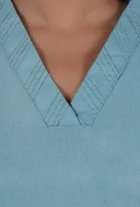 Blue Cotton Kurta image 6