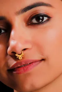Gold Septum with Ancient Intricate Motif image 1