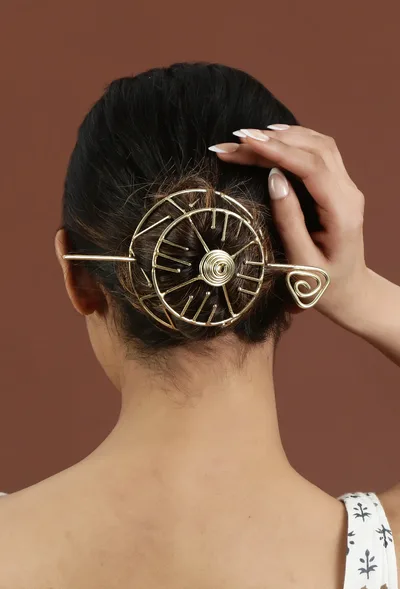 Golden Mandala Dome Brass Juda Pin