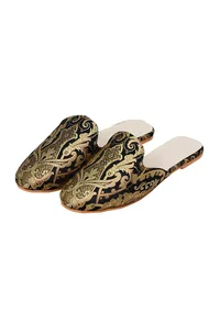 Black Brocade Slider Mules image 2