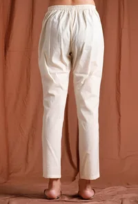 Off White Cotton Pants image 2