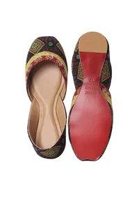 Prussian Blue Ajrak Jutti image 2