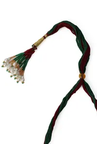 Antique Finish Laxmi Devi Jewellery Set With Square Stones image 5