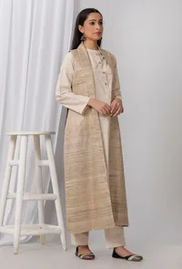 Mud Brown Long Cotton Khadi Jacket image 4