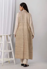 Mud Brown Long Cotton Khadi Jacket image 5