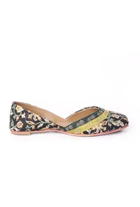 Prussian Blue Multi-colored Kalmkari Jutti image 5