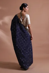 Navy Blue Color Cotton Embroidered Dupatta image 4