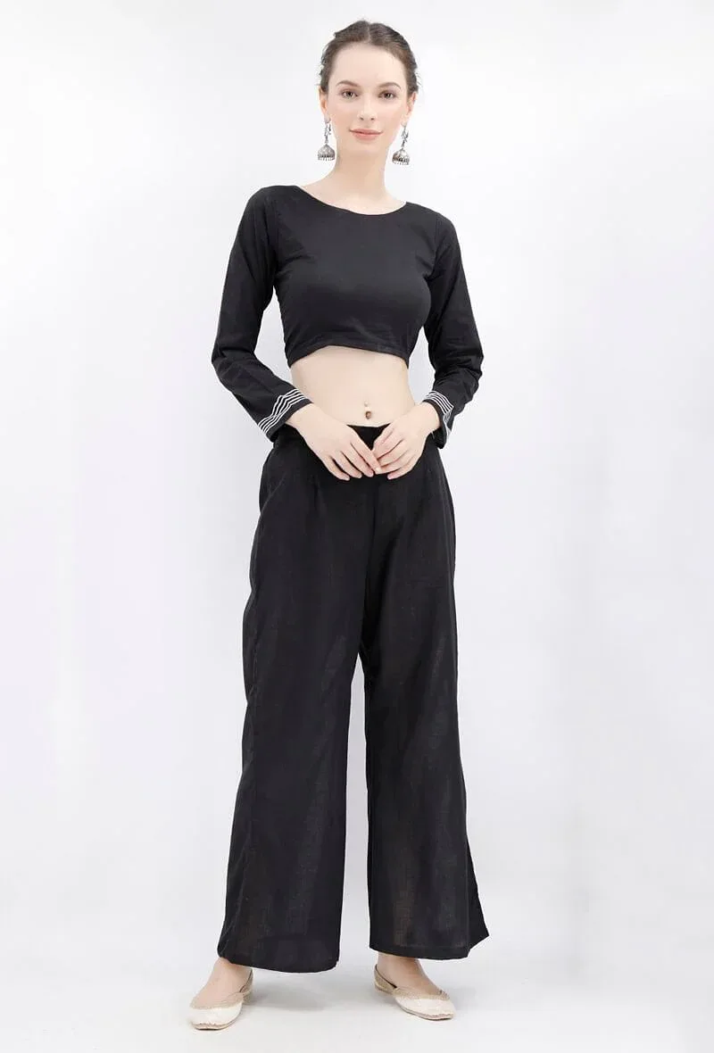 Black Rabari Padded Backless Threaded Blouse