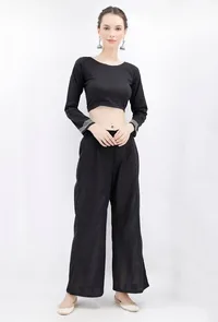 Black Rabari Padded Backless Threaded Blouse image 1