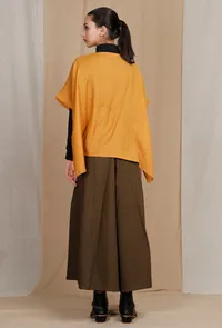 Handcrafted Mustard Pure Woolen Cape image 4