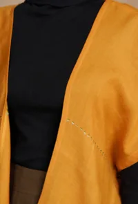 Handcrafted Mustard Pure Woolen Cape image 5