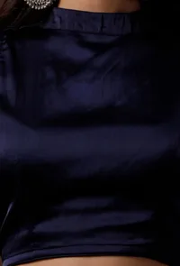 Blue Satin Blouse image 6