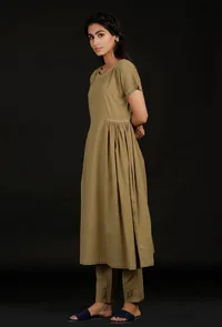 Sage Green Handblock Pallazo Pants image 3