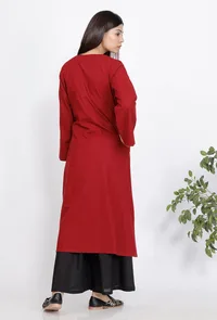 Maroon Slub Cape image 4