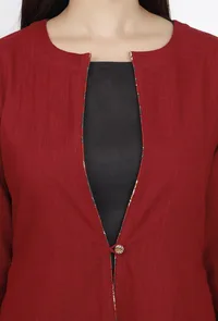 Maroon Slub Cape image 5