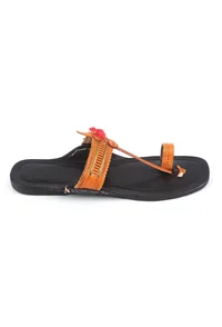 Ethnic Braided Strap Genuine Cruelty-Free Leather Kolhapuri Flats image 4
