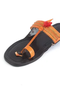 Ethnic Braided Strap Genuine Cruelty-Free Leather Kolhapuri Flats image 5