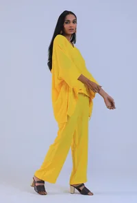 Yellow Color Vneck Top image 3