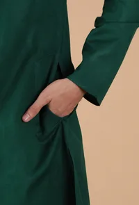 Set Of 2: Sacramento Green Cashmilon Woolen Kurta & Pajama image 6