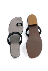 Ice Grey Knotted Cruelty Free Leather Sandals image 3