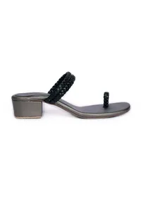Ice Grey Knotted Cruelty Free Leather Sandals image 5