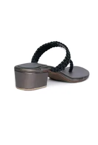 Ice Grey Knotted Cruelty Free Leather Sandals image 6