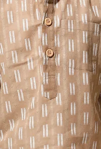 Dusky Brown Cotton Kurta Pyjama Set image 4