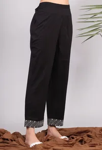 Black Straight Cotton Pants image 2