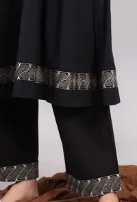 Black Straight Cotton Pants image 4