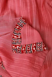Set of 3: Pink Bamboo Kurta/Pallazo and Eucallyptus Dupatta image 4