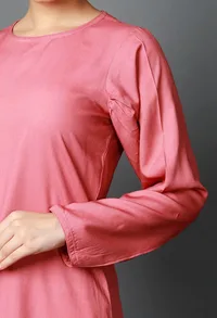 Set of 3: Pink Bamboo Kurta/Pallazo and Eucallyptus Dupatta image 5