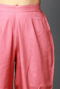 Set of 3: Pink Bamboo Kurta/Pallazo and Eucallyptus Dupatta image 6