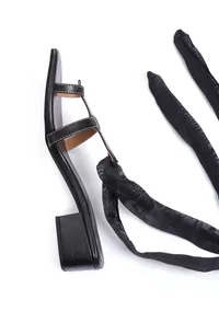 Dusky Black Tie Up Heels image 4