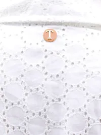 White Schiffli Cotton Shirt image 6