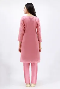 Peach Cotton Flex straight Kurta image 4