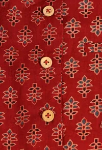 Kavan Madder Red Ajrakh Print Cotton Nehru Jacket image 4
