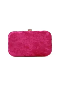 Pink velvety rectangular clutch image 5