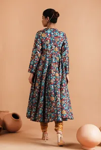 Farida Allover Kalamkari Argrakha Kurta image 4