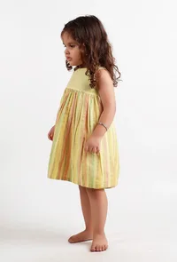 Yellow Dobby & Striped Dress image 2