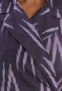 Purple Ikat Cotton Sleeveless Wrap Kurta image 5