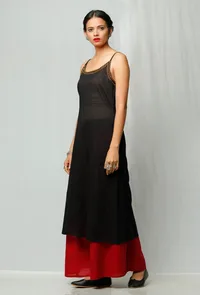 Black Kutch Work Plain Cotton Slip image 2