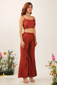 Solid Rust Silk Blouse image 2