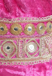 Plum Pink Velvet Tila Embroidery Potli image 4