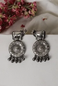 Nandi Textured Ghungroo Danglers image 1