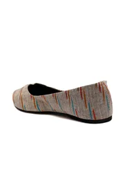 Grey Ikkat Cruelty Free Leather Flat Ballerinas image 6