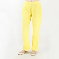 Set of 3 - Yellow Cotton Flex Kurta And Palazzo Set With Dupatta image 5