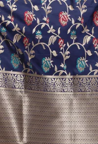 Navy Blue Color Semi Silk Dupatta With Zari Weaving image 5