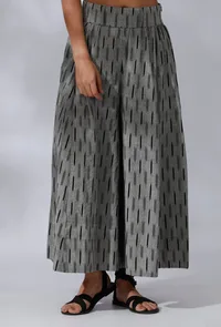 Ikkat Black And Grey Flared Culottes image 1
