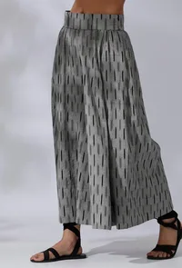 Ikkat Black And Grey Flared Culottes image 2